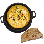 Garlic Nan With Korma & Cheese 