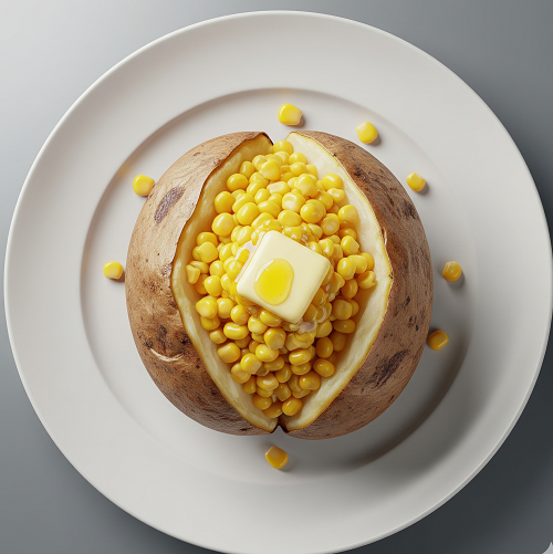 Baked Potato With Cheese & Sweetcorn 