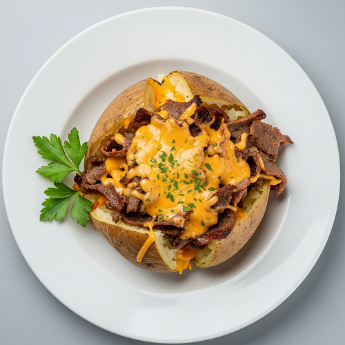 Baked Potato With Cheese & Donner 