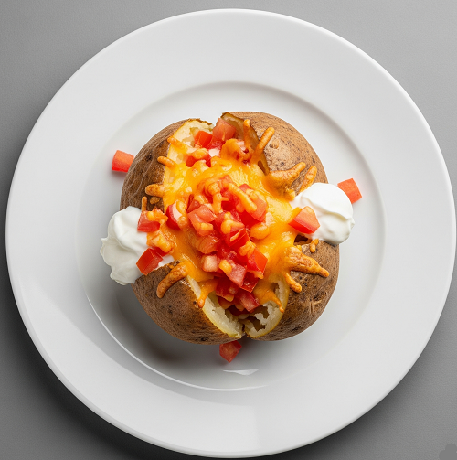 Baked Potato With Cheese & Tomato 